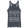 Women's CHIN UP Hanukkah Ugly Sweater Racerback Tank Top sold by Chin Up Apparel