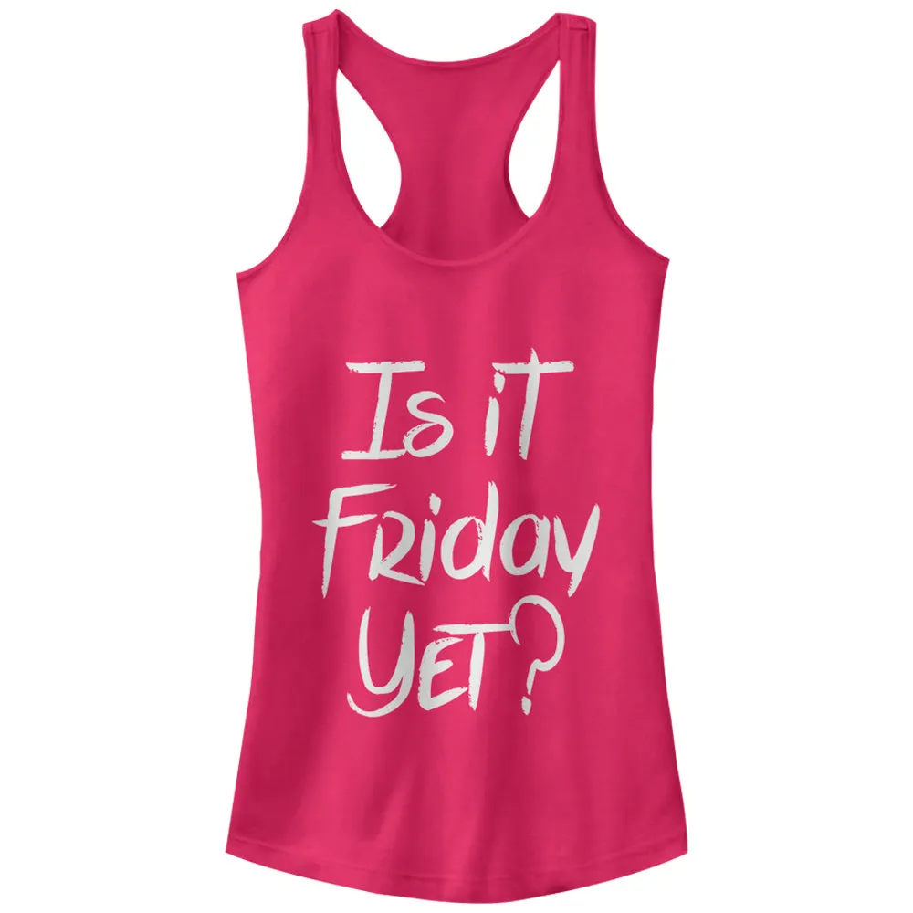 Junior's CHIN UP Is It Friday Yet Racerback Tank Top sold by Chin Up Apparel