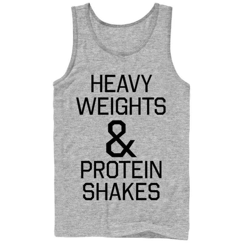 Men's CHIN UP Heavy Weights and Protein Shakes Tank Top sold by Chin Up Apparel