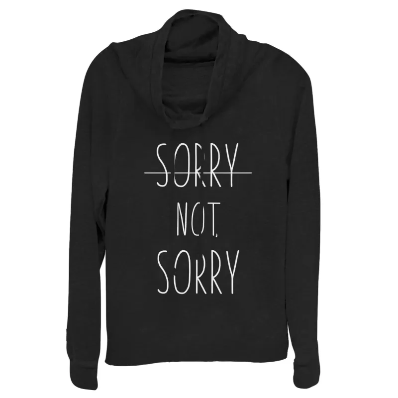 Junior's CHIN UP Sorry Not Sorry Line Cowl Neck Sweatshirt sold by Chin Up Apparel