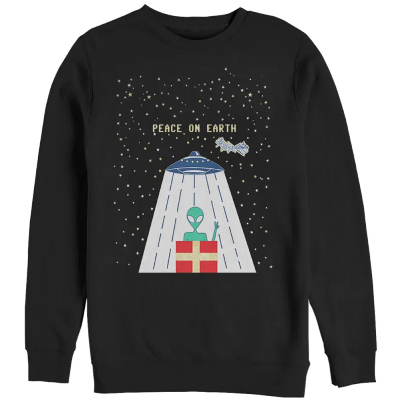 Women's CHIN UP Christmas Peace Alien Sweatshirt sold by Chin Up Apparel