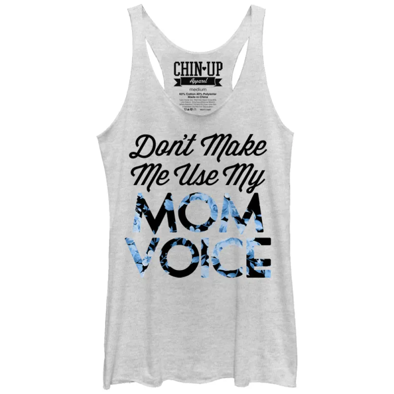Women's CHIN UP Mom Voice Racerback Tank Top made by Chin Up Apparel