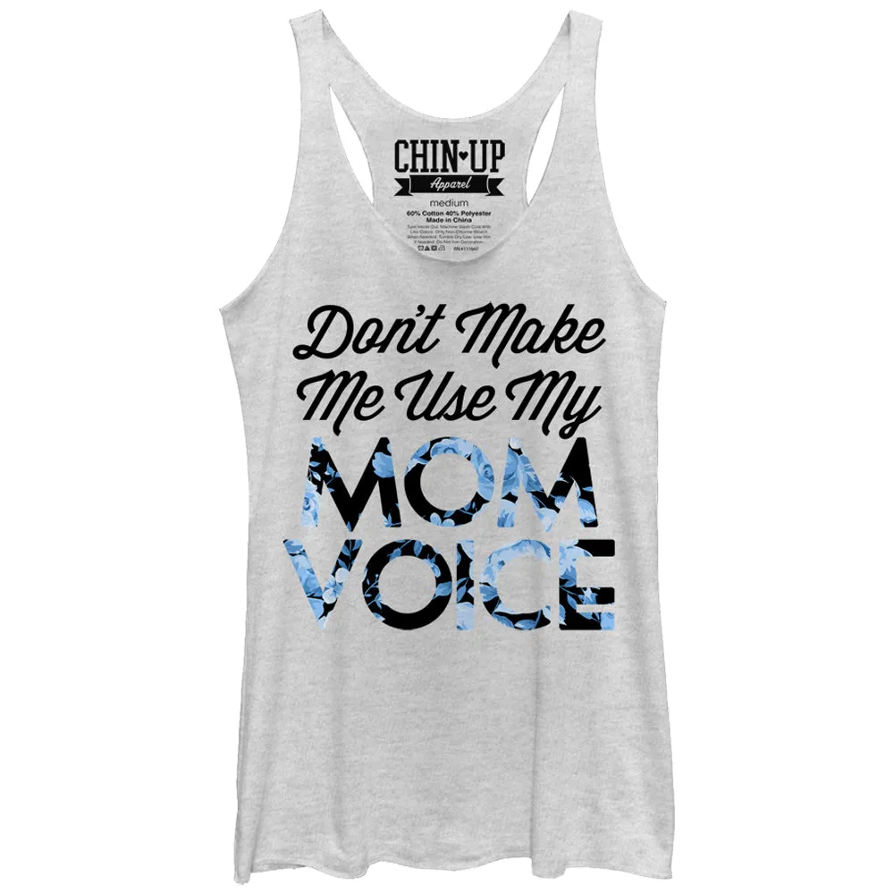 Women's CHIN UP Mom Voice Racerback Tank Top sold by Chin Up Apparel