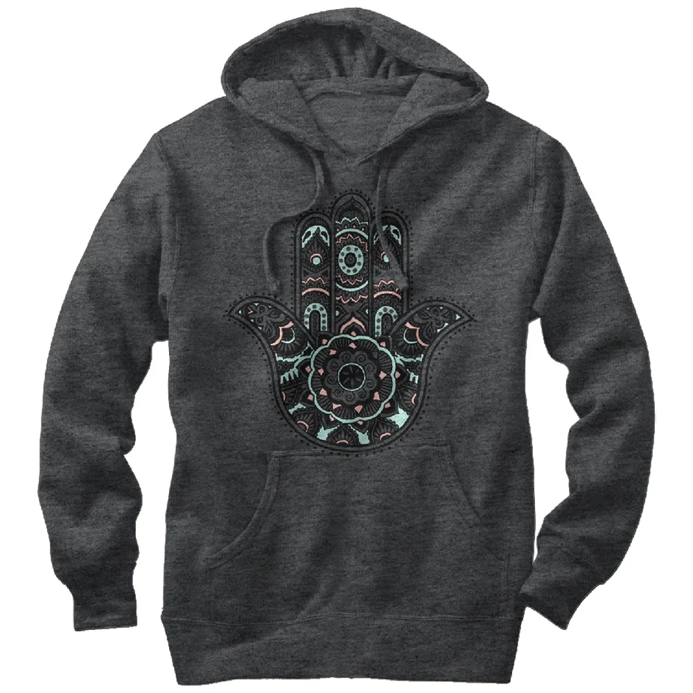 Women's CHIN UP Hamsa Palm Pull Over Hoodie sold by Chin Up Apparel
