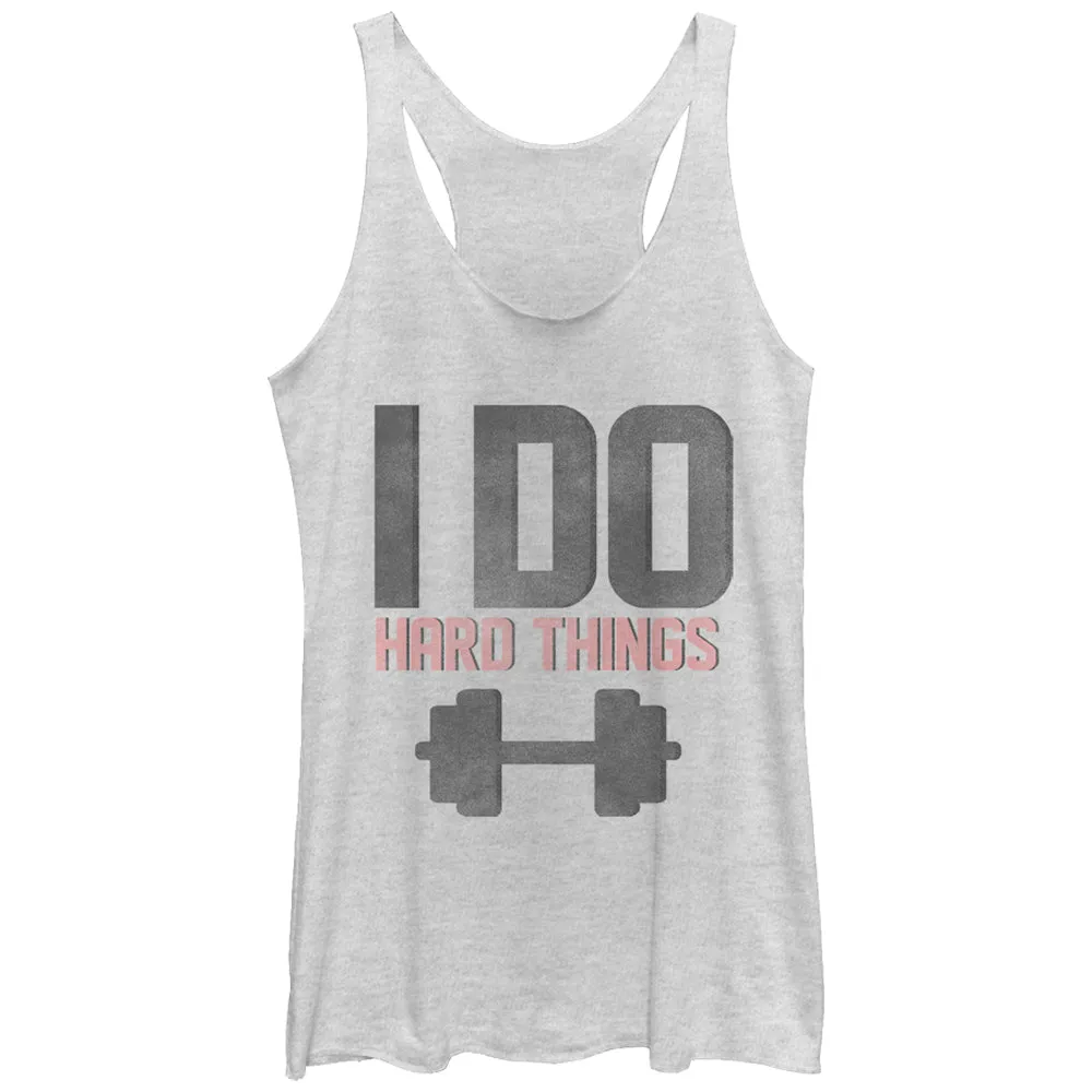 Women's CHIN UP I Do Hard Things Racerback Tank Top sold by Chin Up Apparel