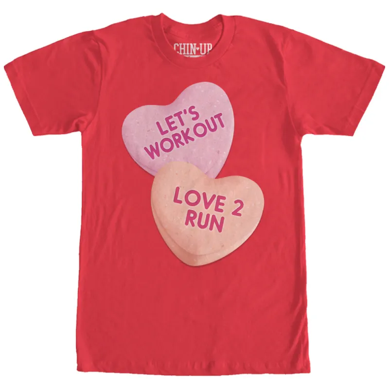 Women's CHIN UP Valentine Heart Candy Workout Boyfriend Tee sold by Chin Up Apparel