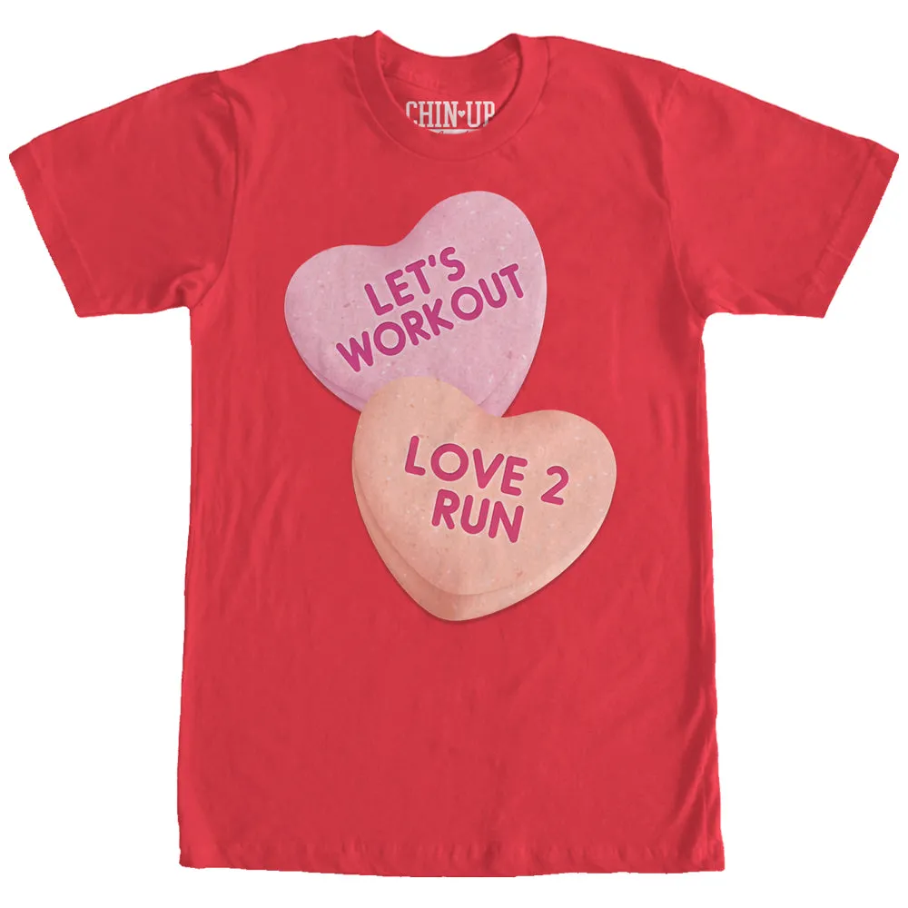 Women's CHIN UP Valentine Heart Candy Workout Boyfriend Tee sold by Chin Up Apparel