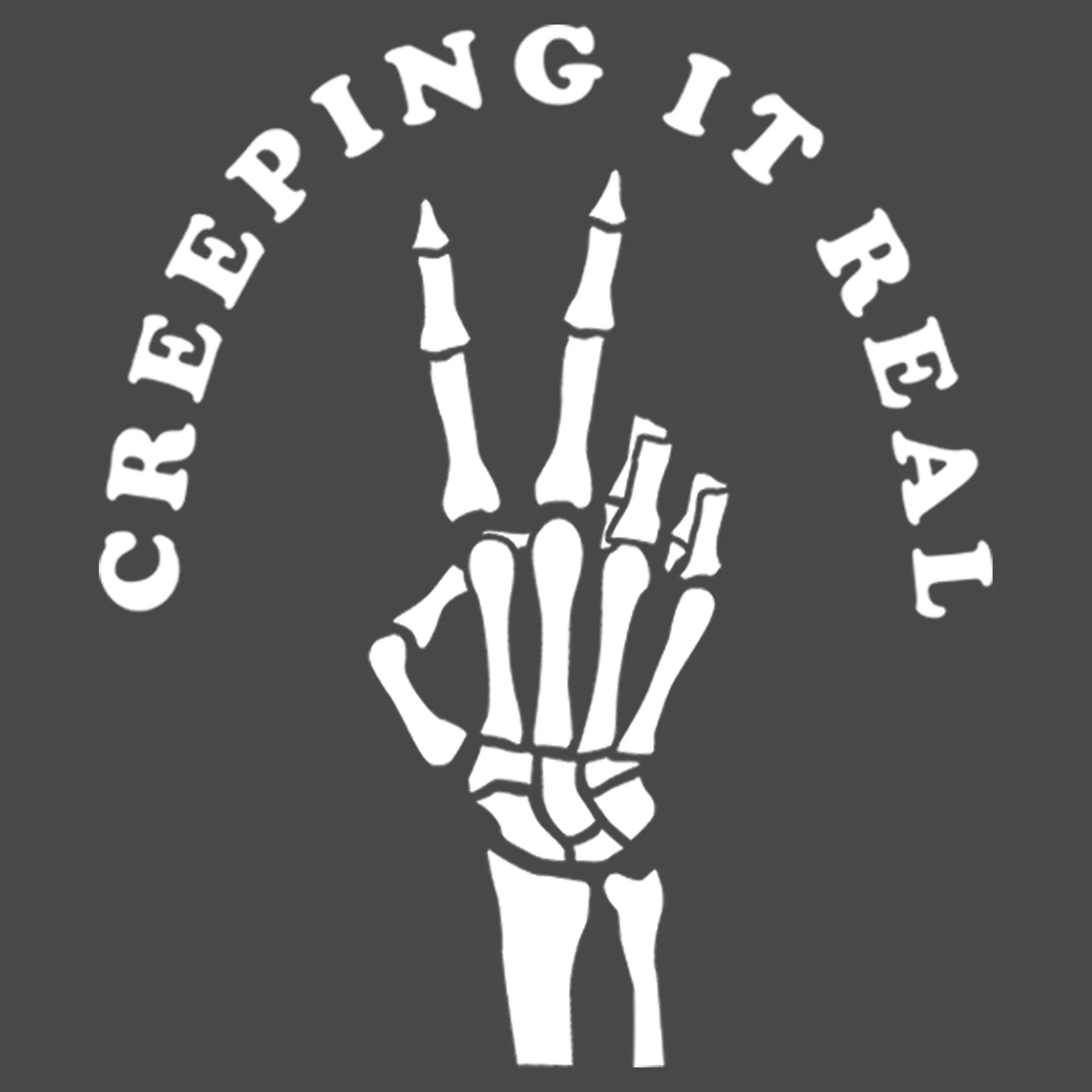 Junior's CHIN UP Halloween Creepin' Real Skeleton Racerback Tank Top sold by Chin Up Apparel product image thumbnail 2