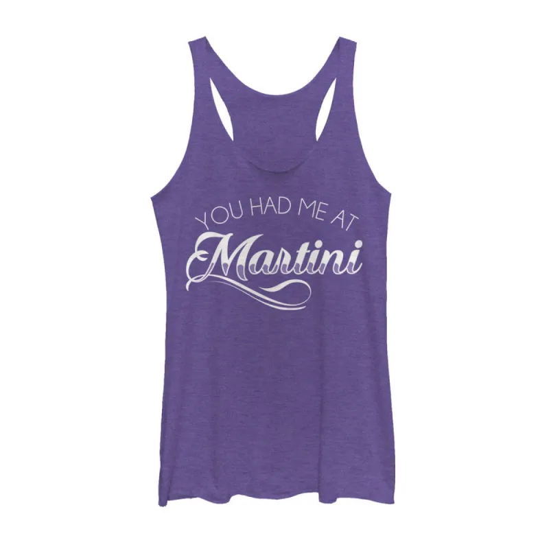 Women's CHIN UP Had Me at Martini Racerback Tank Top sold by Chin Up Apparel