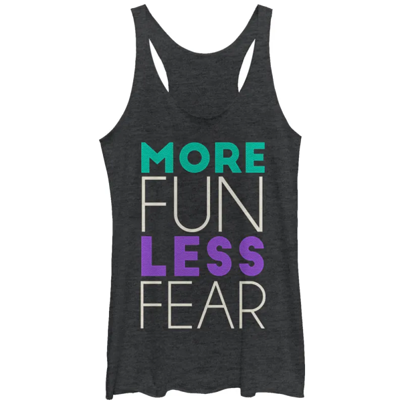 Women's CHIN UP More Fun Less Fear Racerback Tank Top sold by Chin Up Apparel