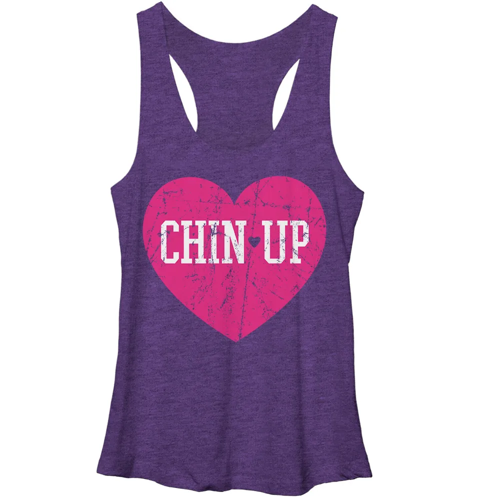 Women's CHIN UP Logo Heart Racerback Tank Top sold by Chin Up Apparel
