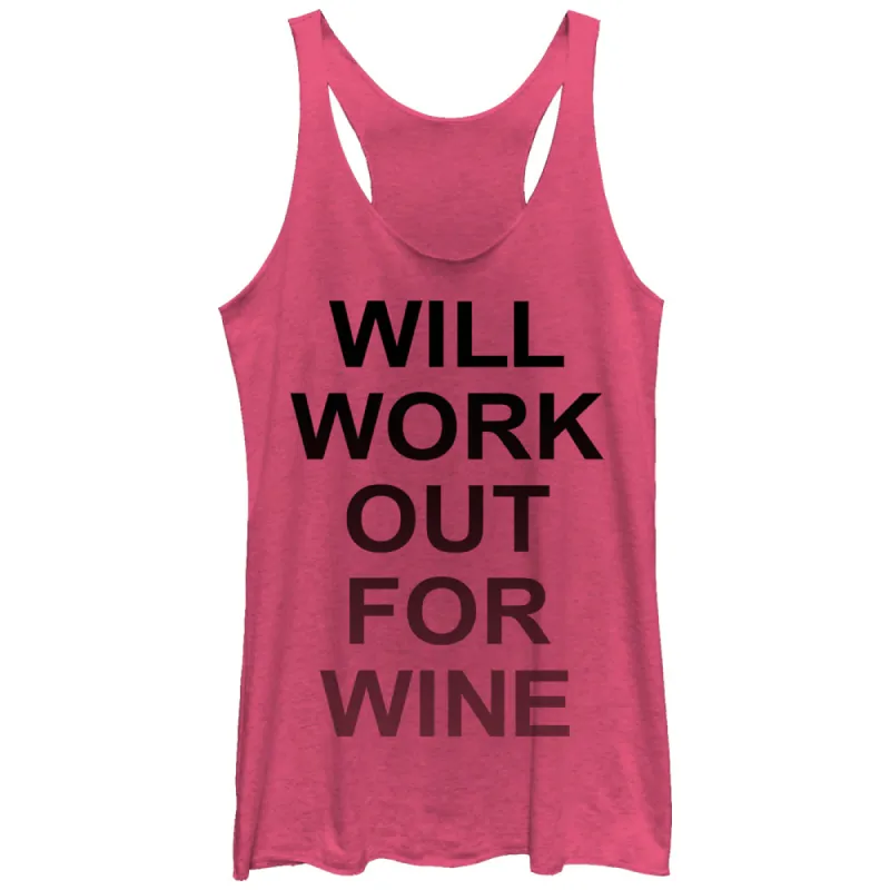Women's CHIN UP Work Out For Wine Racerback Tank Top sold by Chin Up Apparel