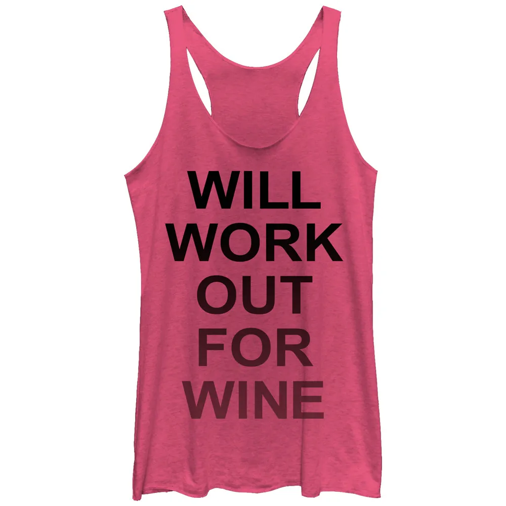 Women's CHIN UP Work Out For Wine Racerback Tank Top sold by Chin Up Apparel