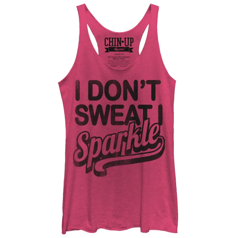 Women's CHIN UP Sweat or Sparkle Racerback Tank Top sold by Chin Up Apparel