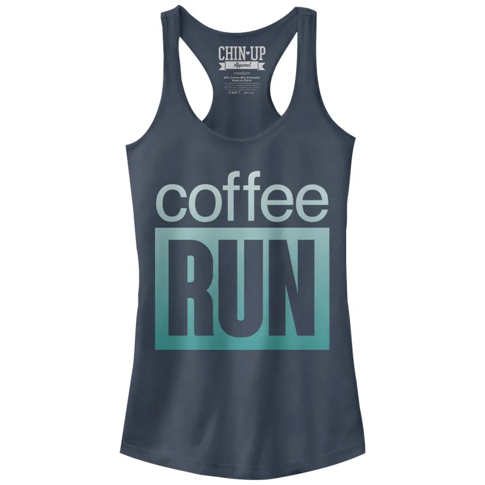 Junior's CHIN UP On a Coffee Run Racerback Tank Top sold by Chin Up Apparel