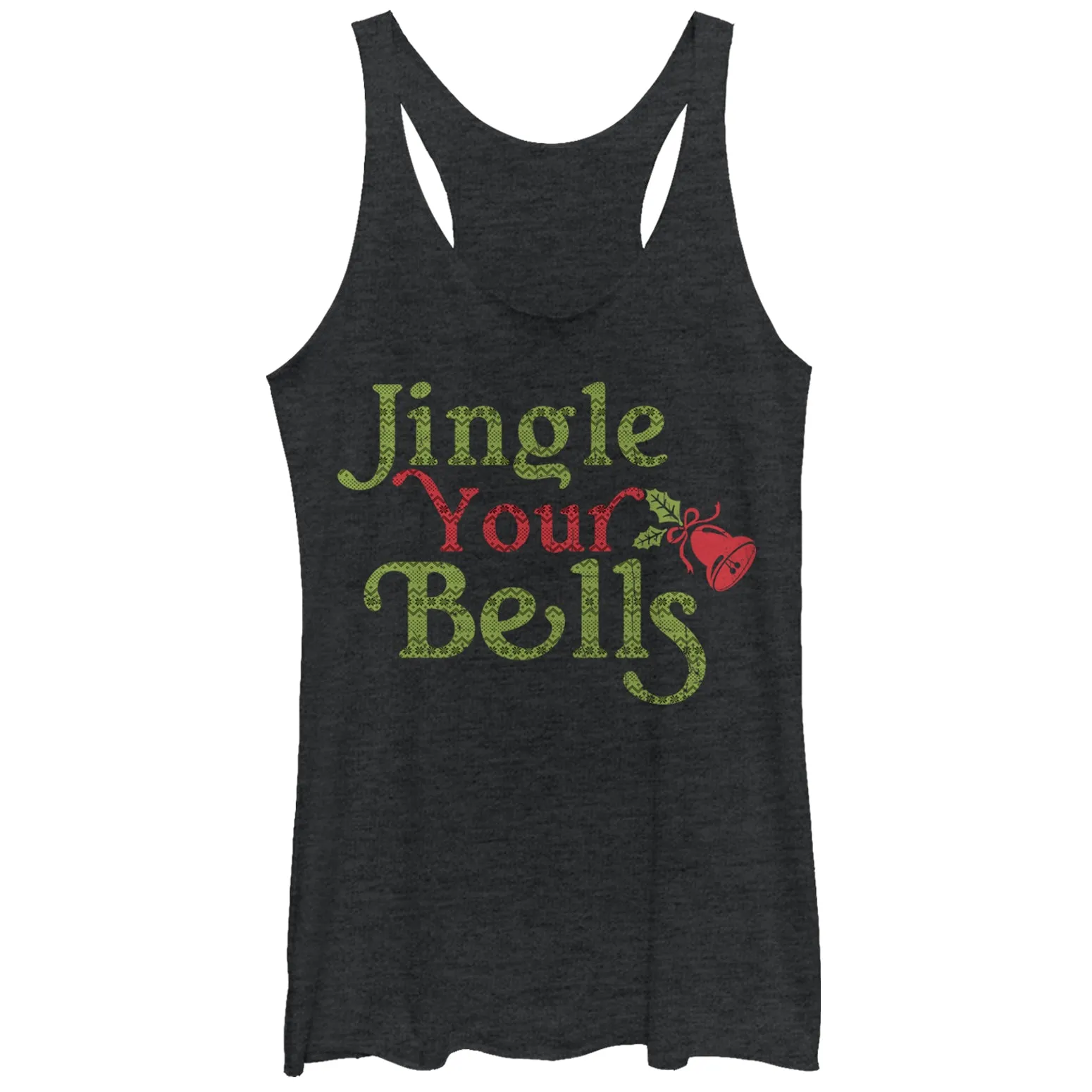 Women's CHIN UP Christmas Jingle Your Bells Racerback Tank Top sold by Chin Up Apparel