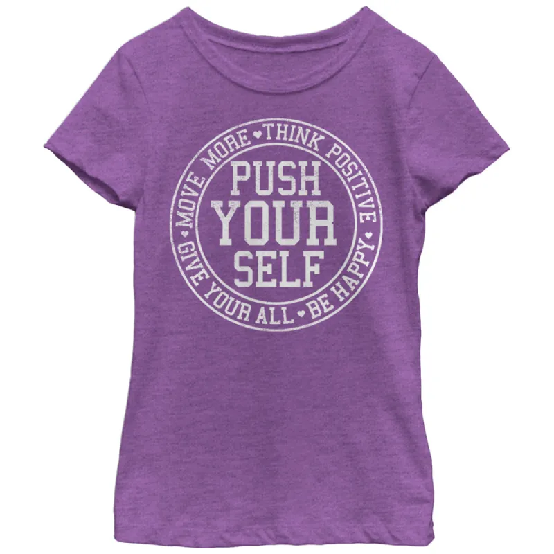 Girl's CHIN UP Push Yourself T-Shirt sold by Chin Up Apparel