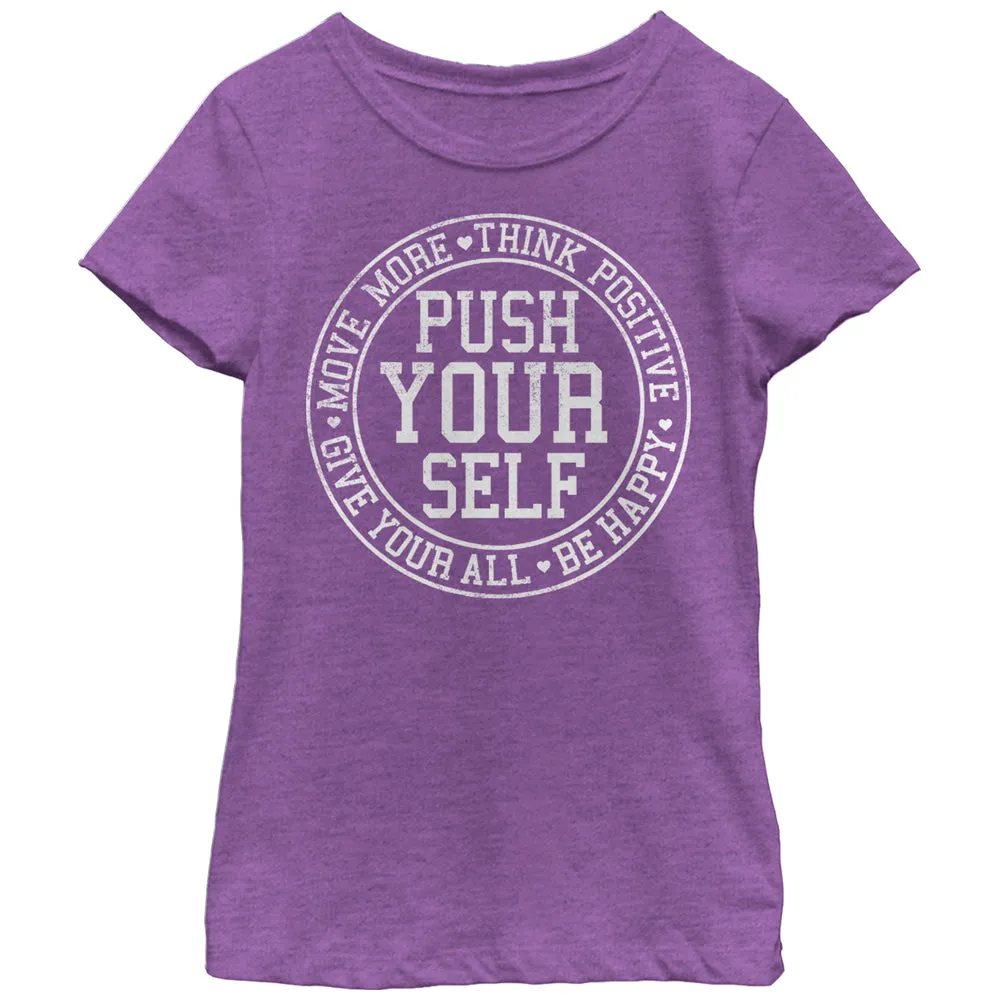 Girl's CHIN UP Push Yourself T-Shirt sold by Chin Up Apparel