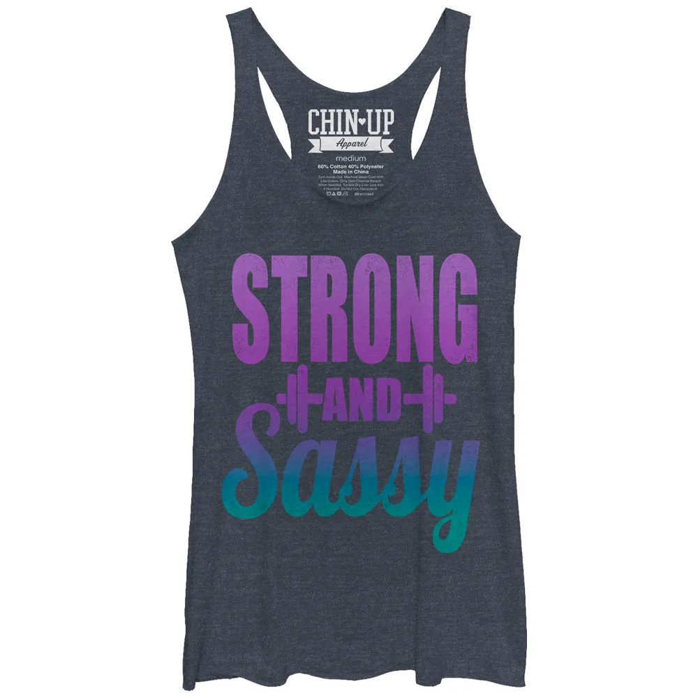 Women's CHIN UP Strong and Sassy Racerback Tank Top sold by Chin Up Apparel