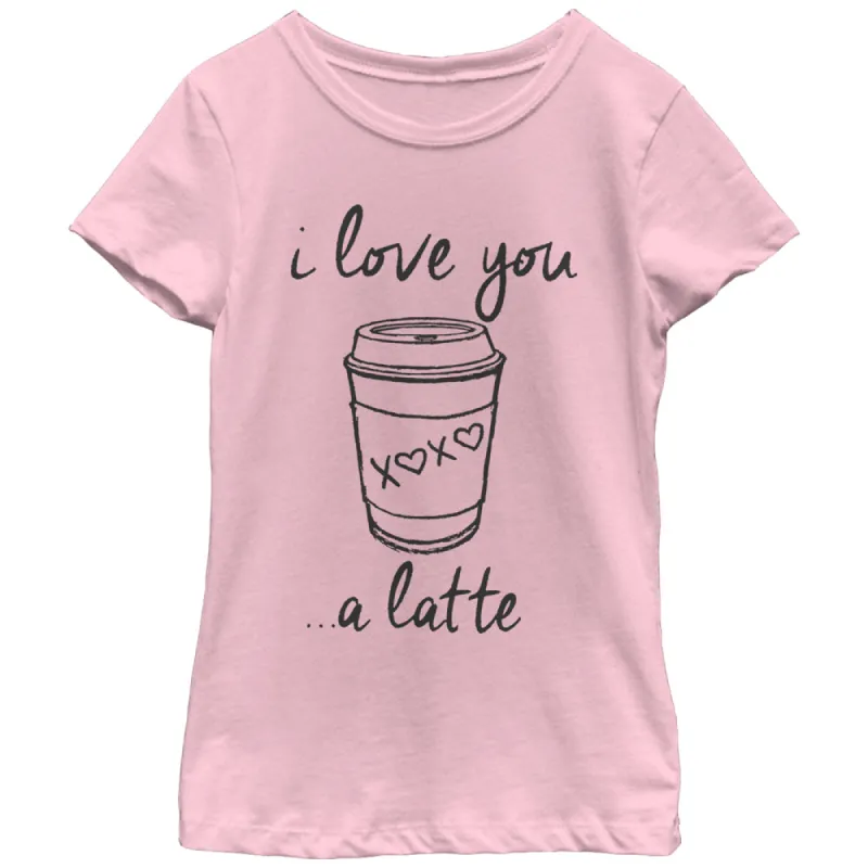Girl's CHIN UP I Love You a Latte Cup T-Shirt sold by Chin Up Apparel