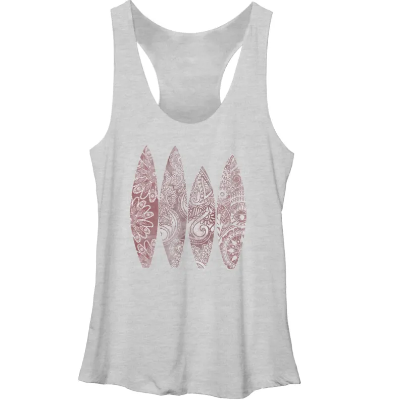 Women's CHIN UP Henna Surfboard Racerback Tank Top sold by Chin Up Apparel