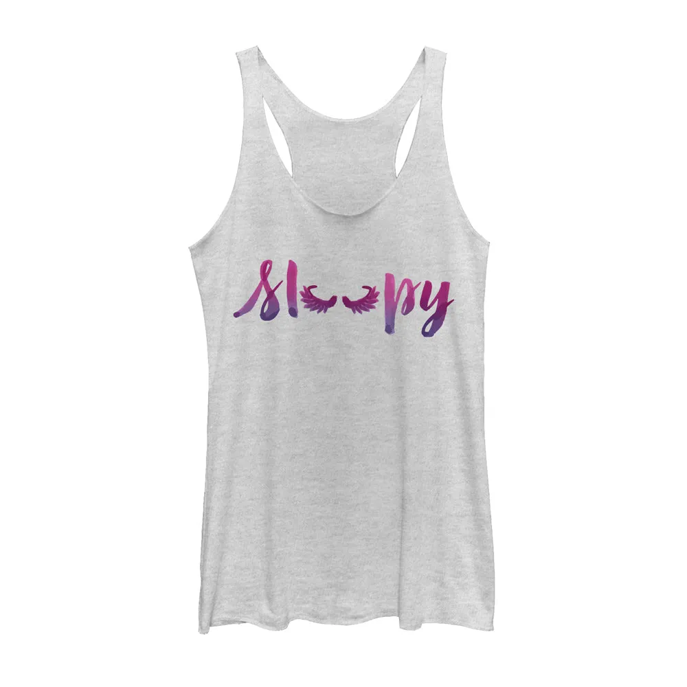 Women's CHIN UP Sleepy Face Racerback Tank Top sold by Chin Up Apparel