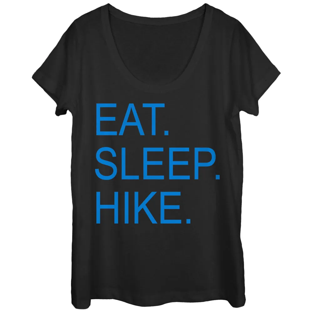 Women's CHIN UP Eat Sleep Hike Scoop Neck sold by Chin Up Apparel