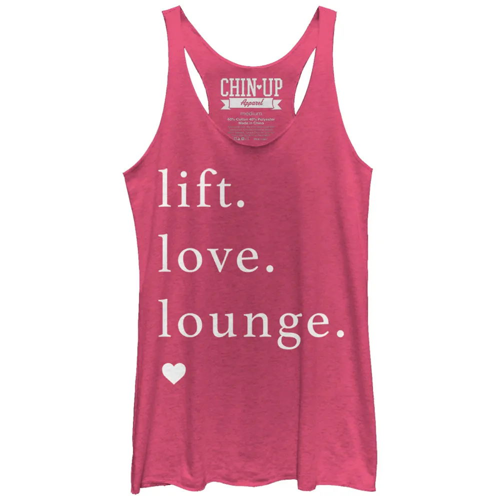 Women's CHIN UP Lift Love Lounge Racerback Tank Top sold by Chin Up Apparel