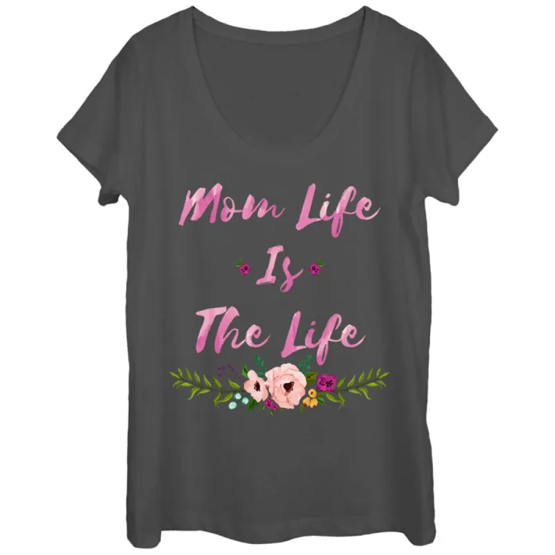 Women's CHIN UP Mom Life is the Life Scoop Neck sold by Chin Up Apparel