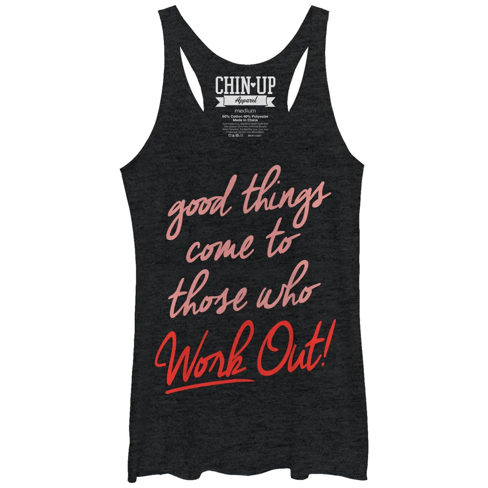 Women's CHIN UP Good Things Racerback Tank Top sold by Chin Up Apparel