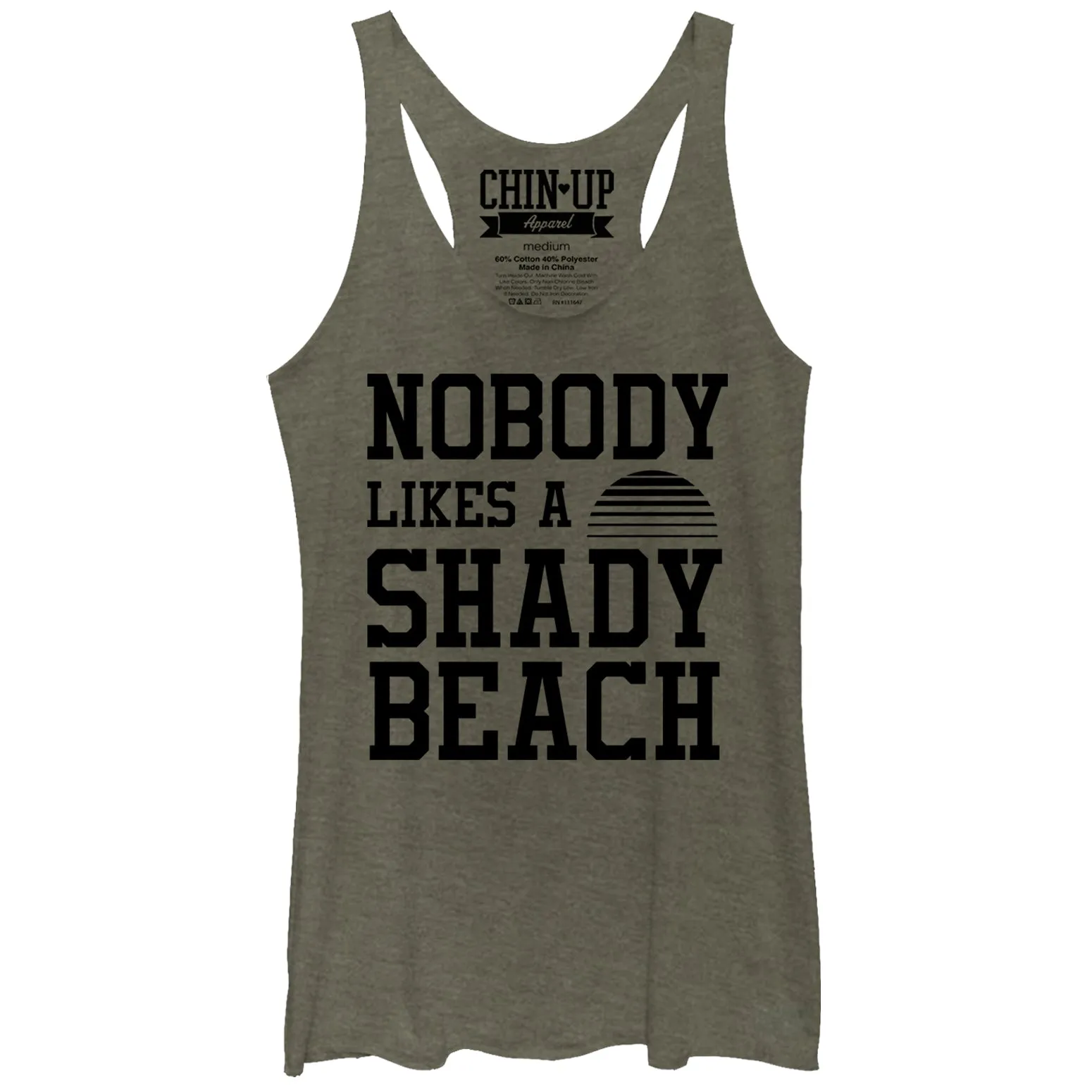 Women's CHIN UP Nobody Likes a Shady Beach Racerback Tank Top sold by Chin Up Apparel product image thumbnail 3