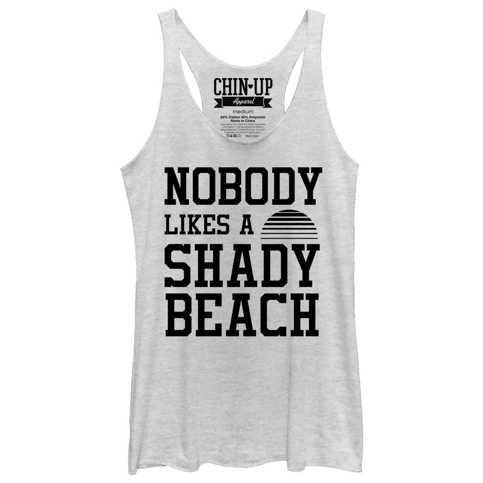 Women's CHIN UP Nobody Likes a Shady Beach Racerback Tank Top sold by Chin Up Apparel product image thumbnail 4