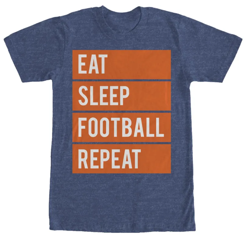Men's CHIN UP Eat Sleep Football Repeat T-Shirt sold by Chin Up Apparel