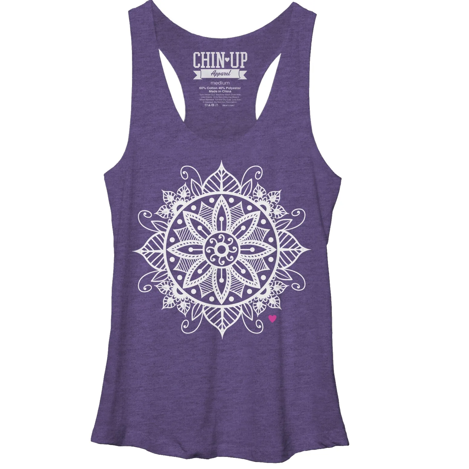 Women's CHIN UP Henna Flower Racerback Tank Top sold by Chin Up Apparel