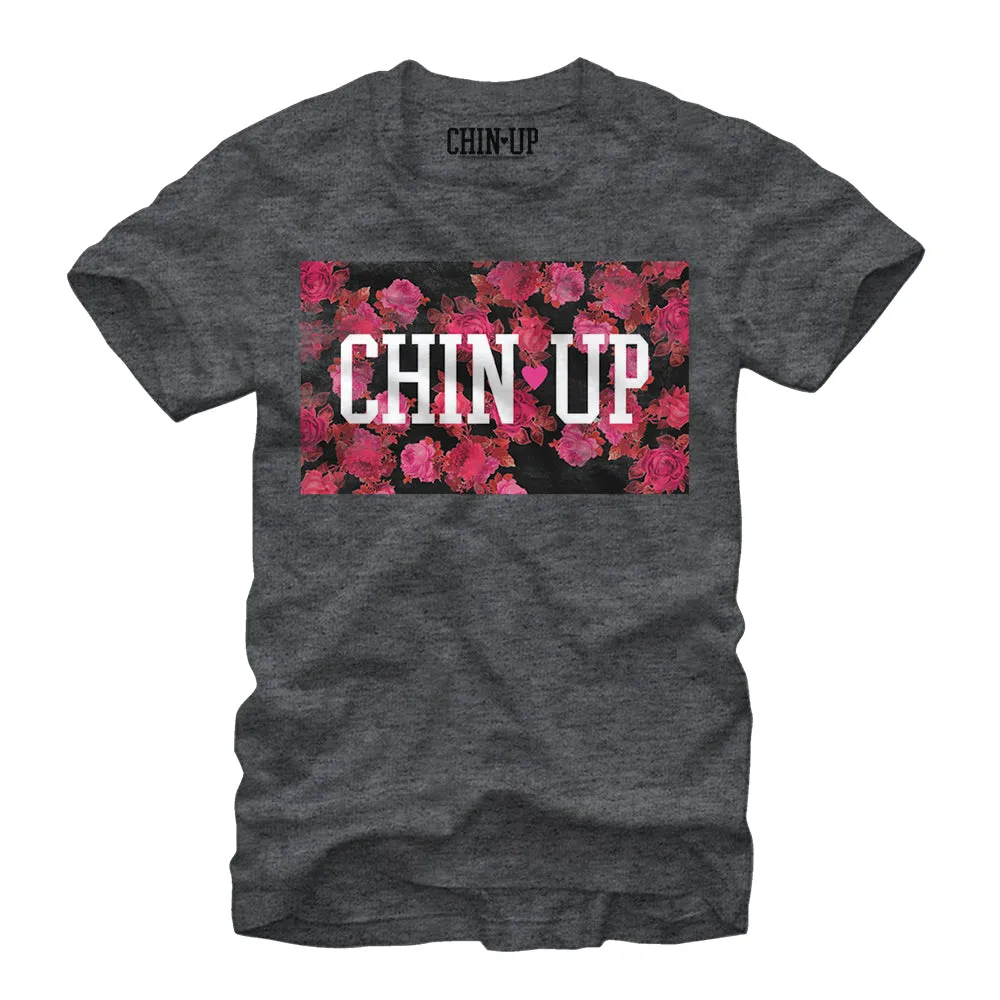 Women's CHIN UP Logo Floral Print Boyfriend Tee sold by Chin Up Apparel