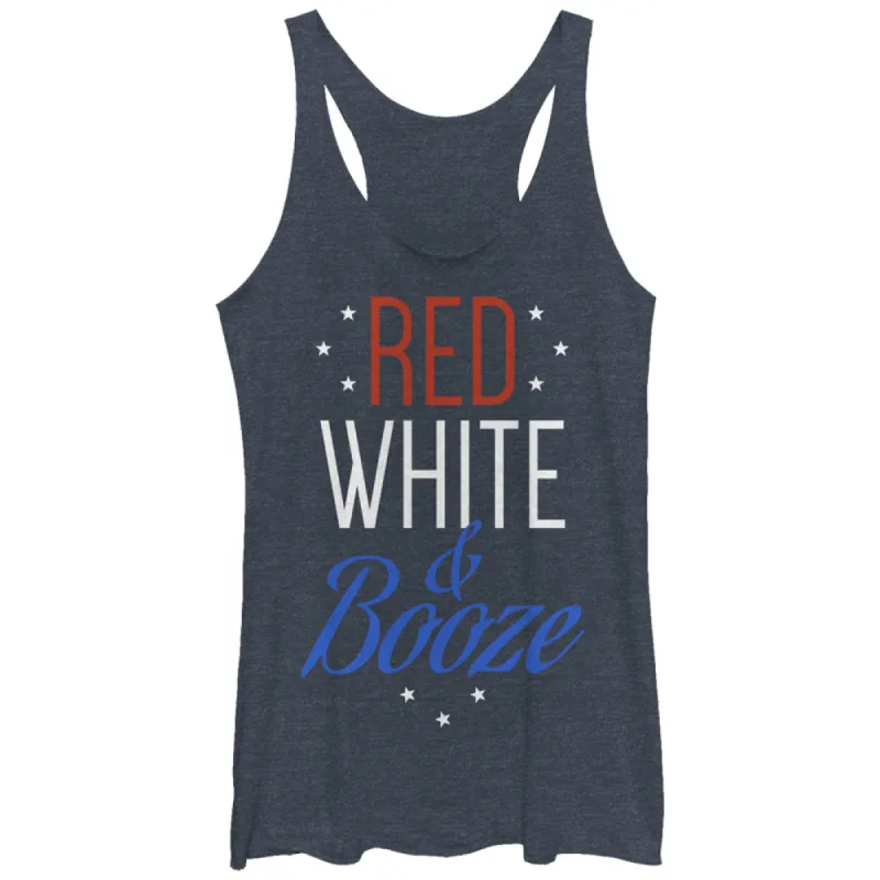 Women's CHIN UP 4th of July and Booze Racerback Tank Top sold by Chin Up Apparel