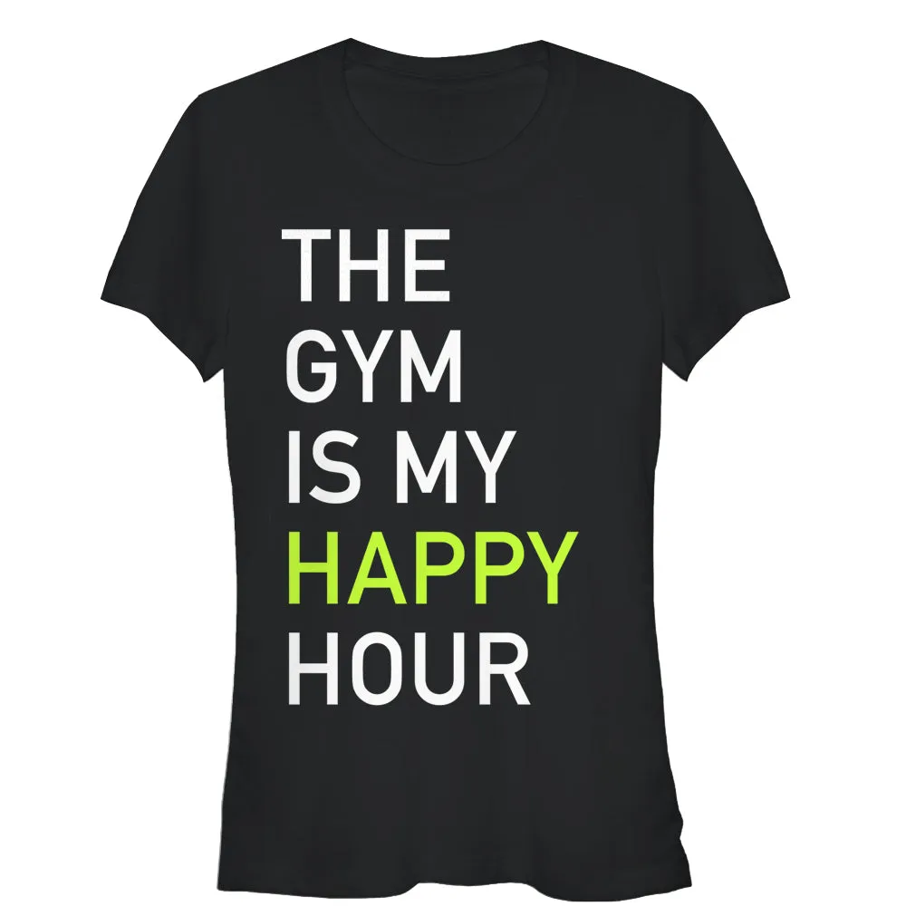 Junior's CHIN UP Gym Happy Hour T-Shirt sold by Chin Up Apparel