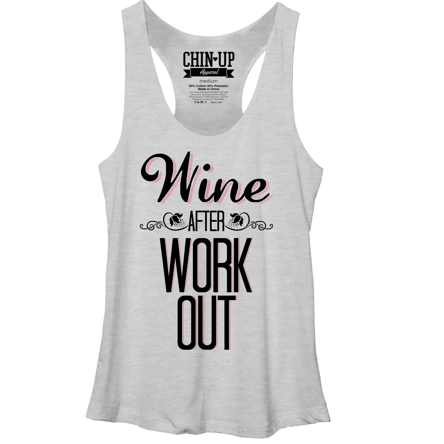 Women's CHIN UP Wine After Work Out Racerback Tank Top sold by Chin Up Apparel