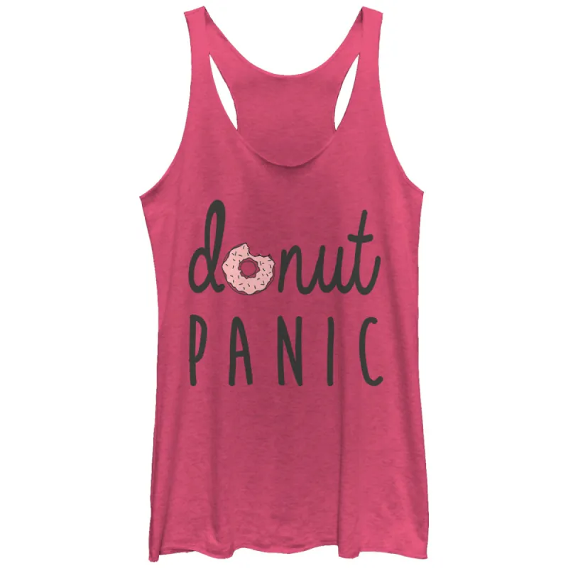 Women's CHIN UP Donut Panic Racerback Tank Top sold by Chin Up Apparel