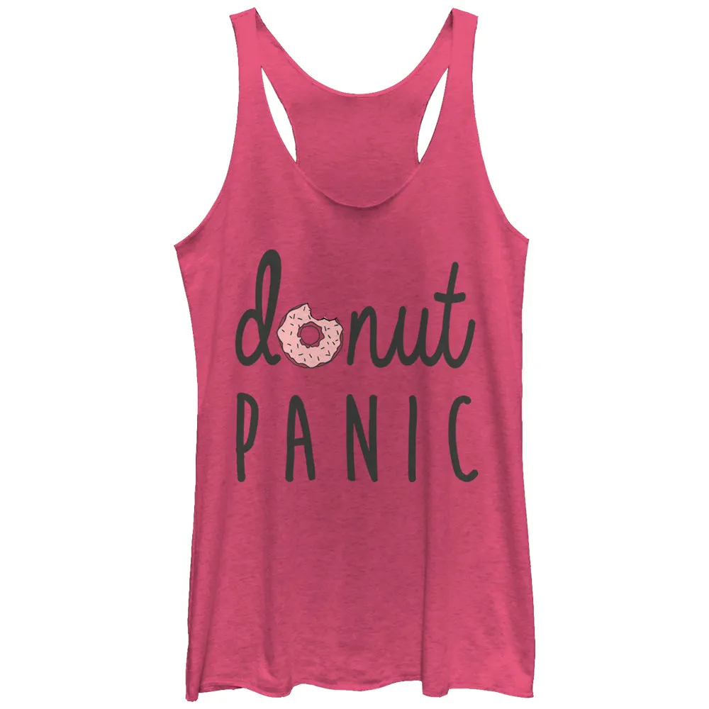 Women's CHIN UP Donut Panic Racerback Tank Top sold by Chin Up Apparel
