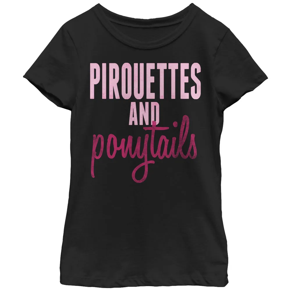 Girl's CHIN UP Pirouettes and Ponytails T-Shirt sold by Chin Up Apparel