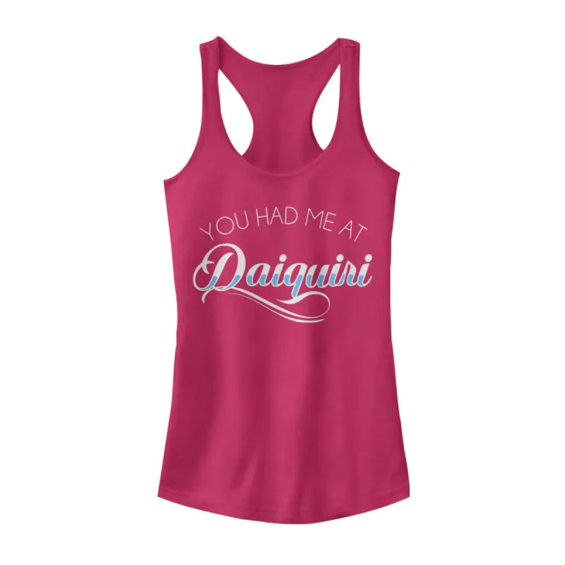 Junior's CHIN UP Had Me at Daiquiri Racerback Tank Top sold by Chin Up Apparel