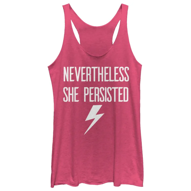 Women's CHIN UP Nevertheless She Persisted Racerback Tank Top sold by Chin Up Apparel