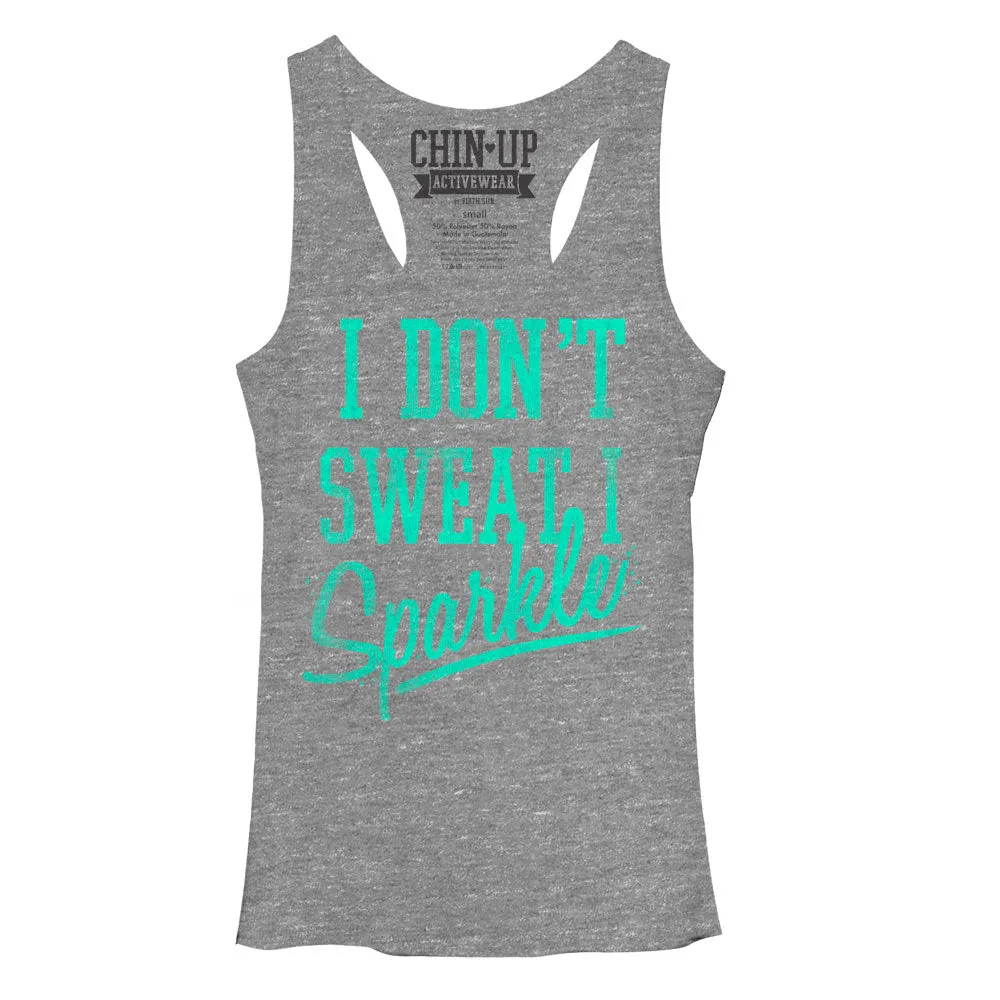 Women's CHIN UP Sparkle Racerback Tank Top sold by Chin Up Apparel