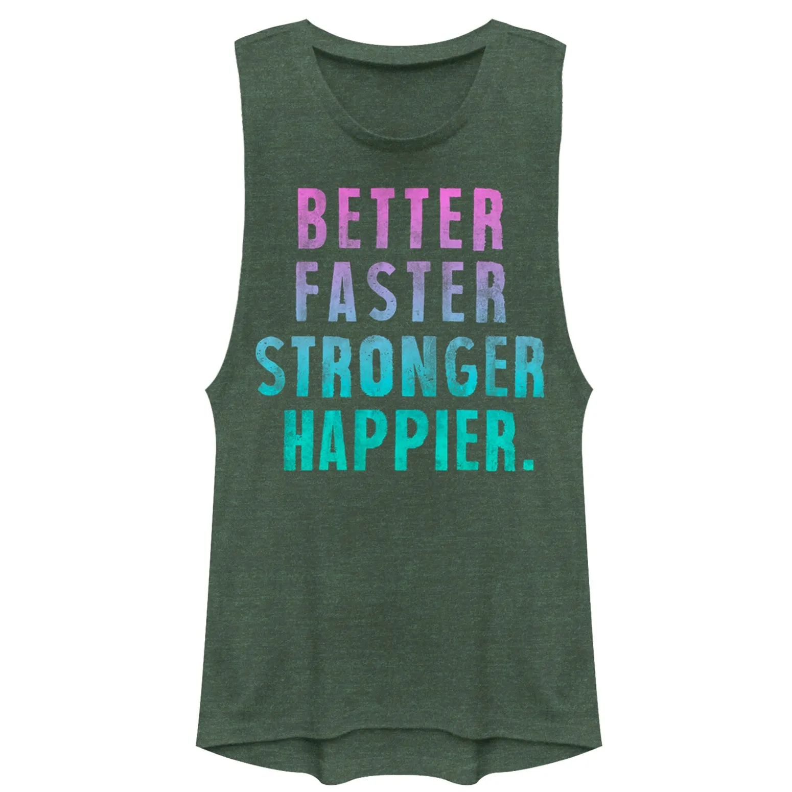 Junior's CHIN UP Better Faster Stronger Happier Festival Muscle Tee sold by Chin Up Apparel
