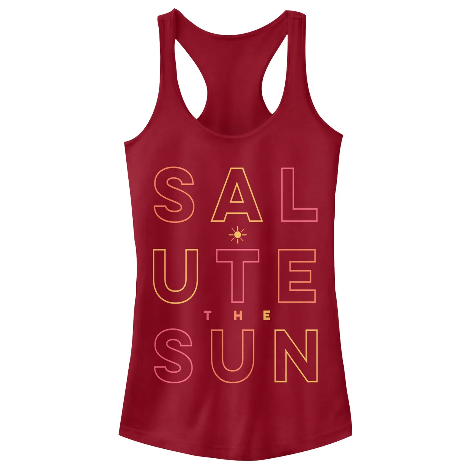 Junior's CHIN UP Sun Salute Racerback Tank Top sold by Chin Up Apparel