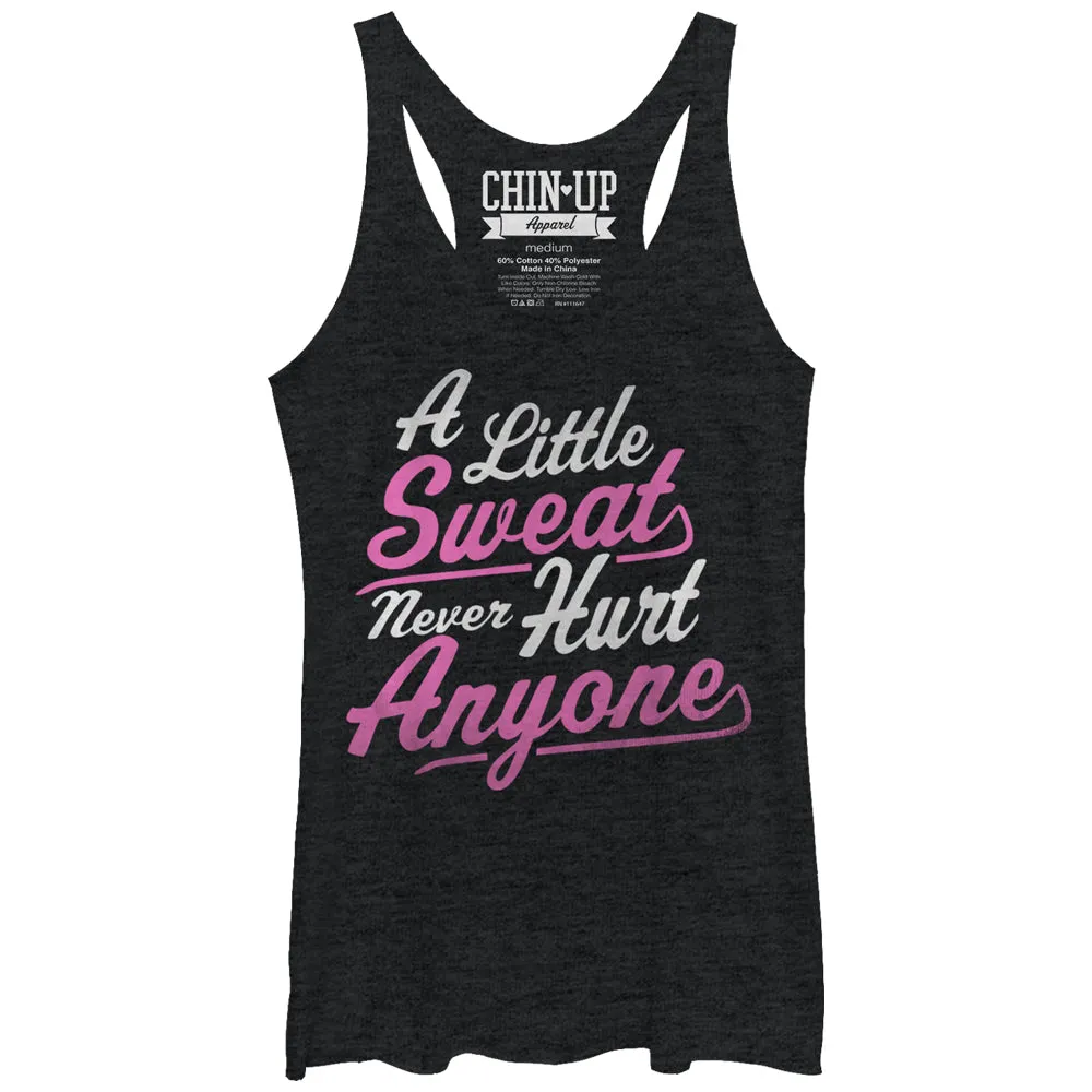 Women's CHIN UP Sweat Never Hurt Anyone Racerback Tank Top sold by Chin Up Apparel