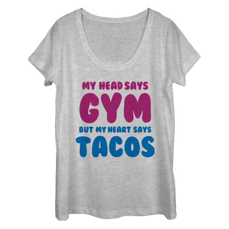Women's CHIN UP Heart Says Tacos Scoop Neck sold by Chin Up Apparel
