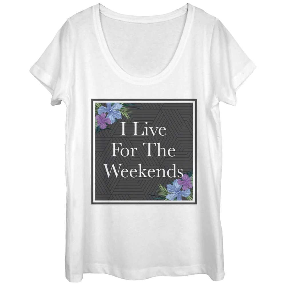 Women's CHIN UP Live for the Weekends Scoop Neck sold by Chin Up Apparel