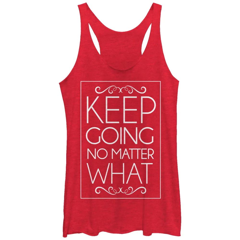 Women's CHIN UP Keep Going No Matter What Racerback Tank Top sold by Chin Up Apparel